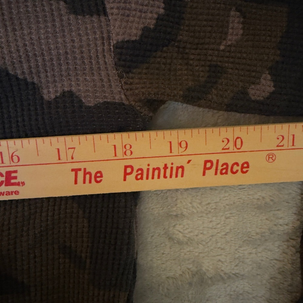 Johnny Was Camo Embroidered Thermal Top XS Waffle Knit Long Sleeve J13519-8 - Picture 9 of 10